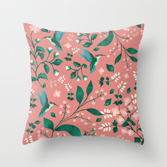 Hummingbird Garden III Throw Pillow Gallery Image 6