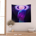 Saturn Head (Censored version) Wall Tapestry Gallery Image 2