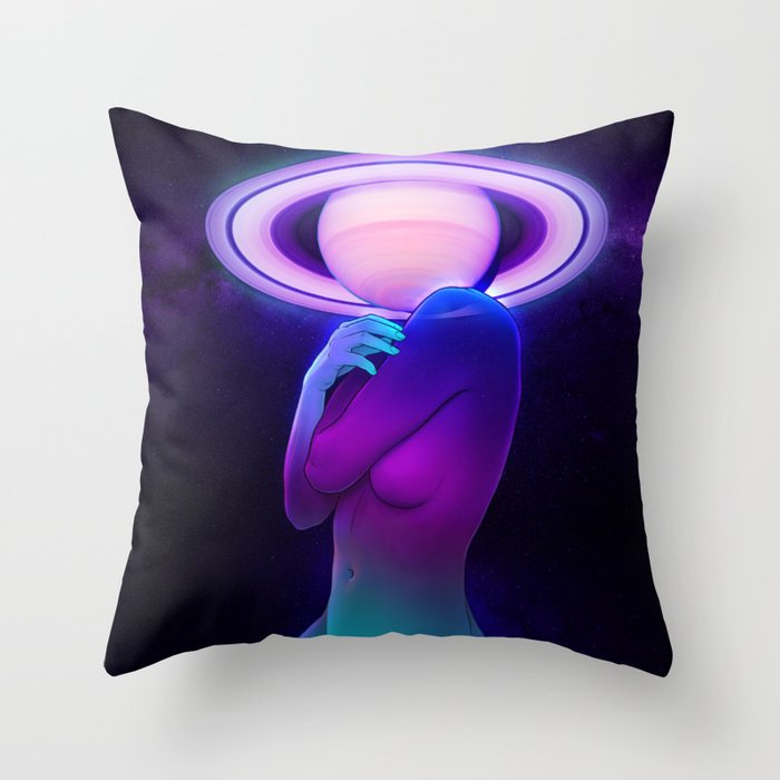 Saturn Head (Censored version) Throw Pillow Gallery Image 1
