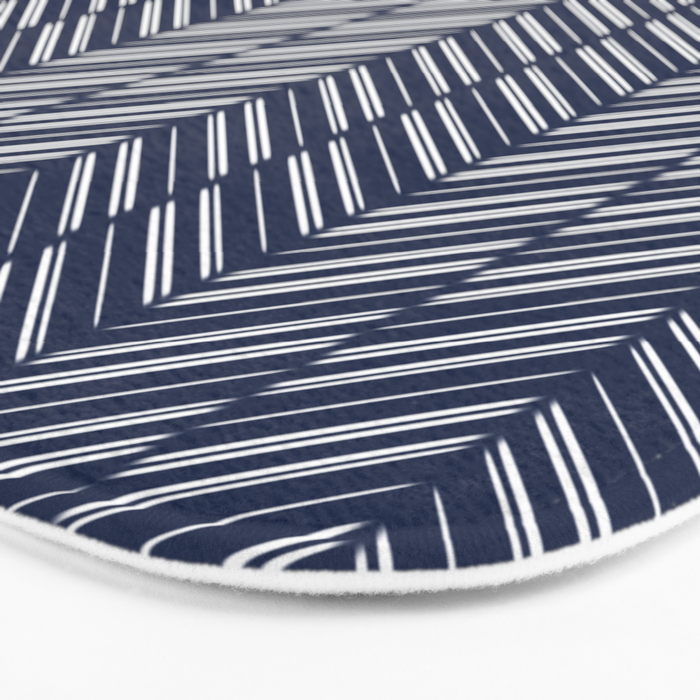 Herringbone (Navy) Bath Mat Gallery Image 3