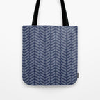 Herringbone (Navy) Tote Bag Gallery Image 1