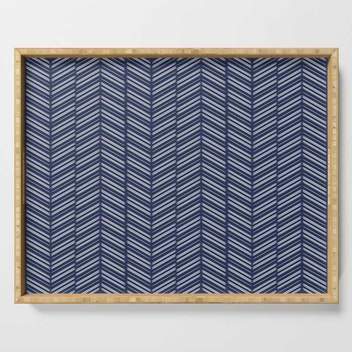 Herringbone (Navy) Serving Tray Gallery Image 1