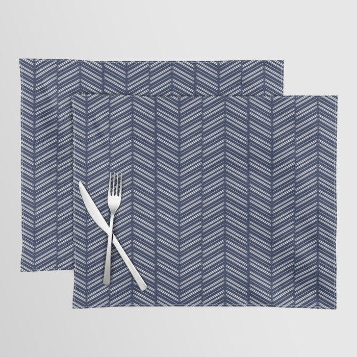 Herringbone (Navy) Placemat Gallery Image 1