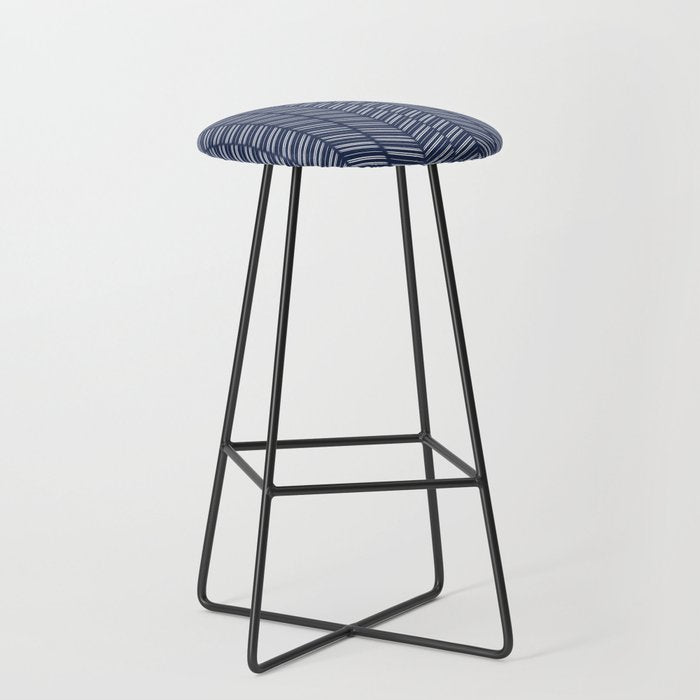 Herringbone (Navy) Stool Gallery Image 1