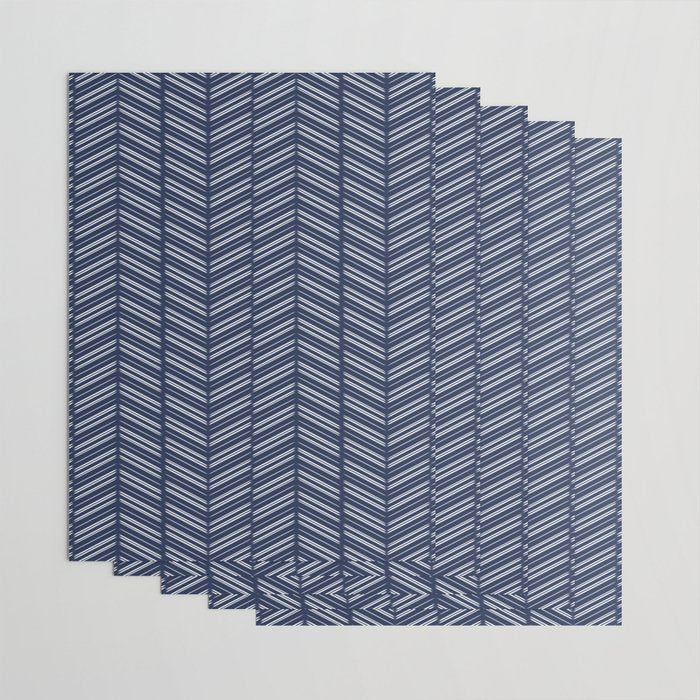 Herringbone (Navy) Wrapping Paper Gallery Image 3