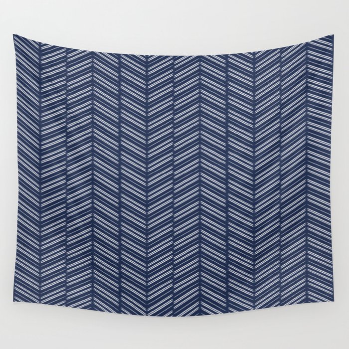 Herringbone (Navy) Wall Tapestry Gallery Image 1