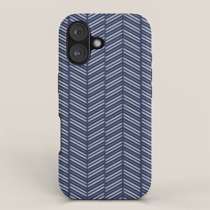 Herringbone (Navy) iPhone Case Gallery Image 1