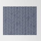 Herringbone (Navy) Throw Blanket Gallery Image 2