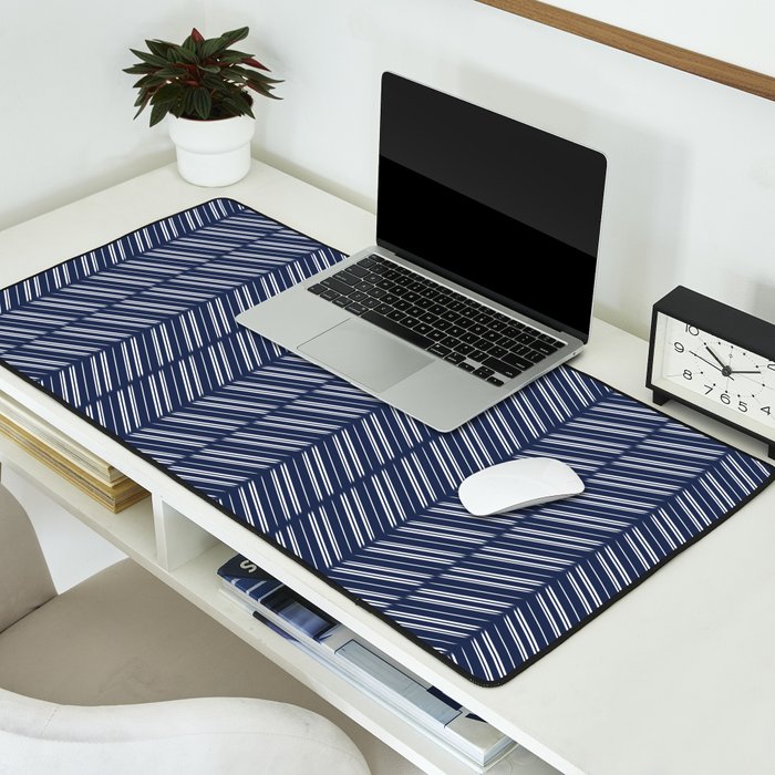 Herringbone (Navy) Desk Mat Gallery Image 2