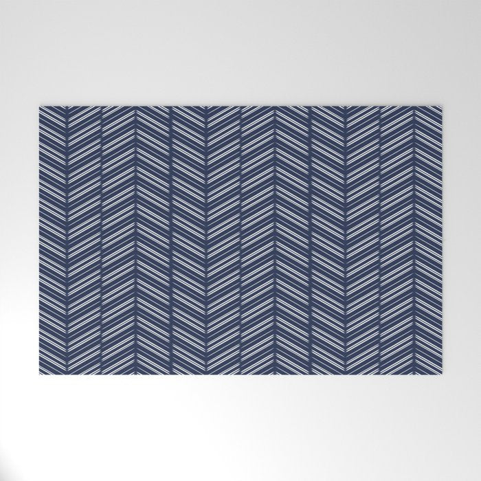 Herringbone (Navy) Welcome Mat Gallery Image 1