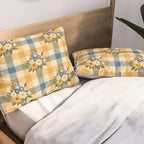 Country Retro Cottage Flowers plaid Pillow Sham Gallery Image 2