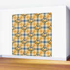 Country Retro Cottage Flowers plaid Wall Mural Gallery Image 2