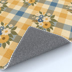 Country Retro Cottage Flowers plaid Rug Gallery Image 4