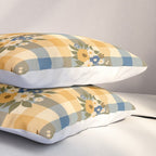 Country Retro Cottage Flowers plaid Pillow Sham Gallery Image 3