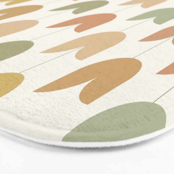 Spring Tulips XII Neutral Multicolor Mid Century Flowers Bath Mat Gallery Image 3