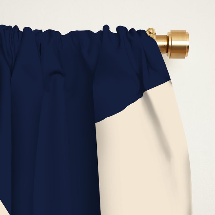 Navy & Light Beige Big Ol' Stars Window Curtain Gallery Image 2