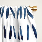Strokes Pattern | Indigo Watercolor Painting Window Curtain Gallery Image 2