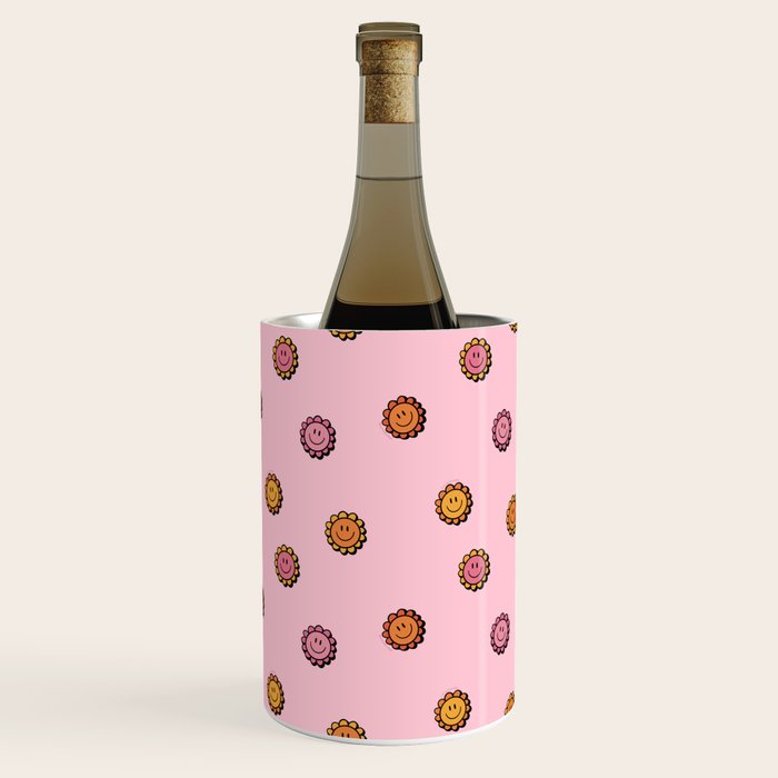 Happy Flowers Print in Pink Wine Chiller Gallery Image 2