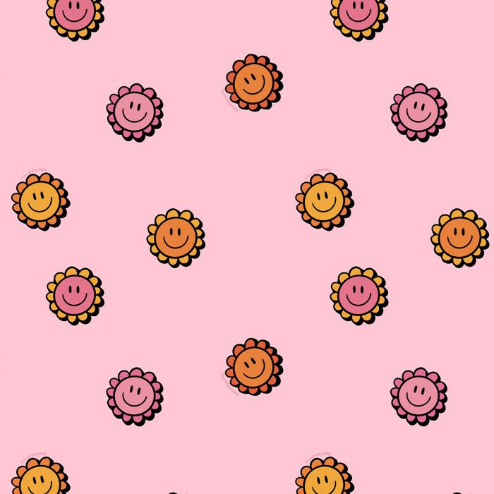 Happy Flowers Print in Pink Coffee Mug Gallery Image 2