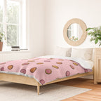 Happy Flowers Print in Pink Duvet Cover Gallery Image 2
