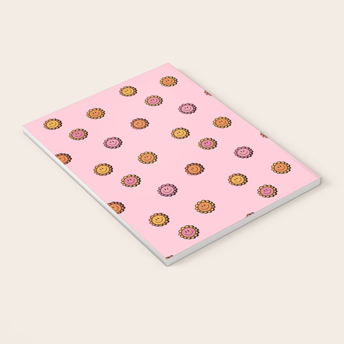 Happy Flowers Print in Pink Notebook Gallery Image 3