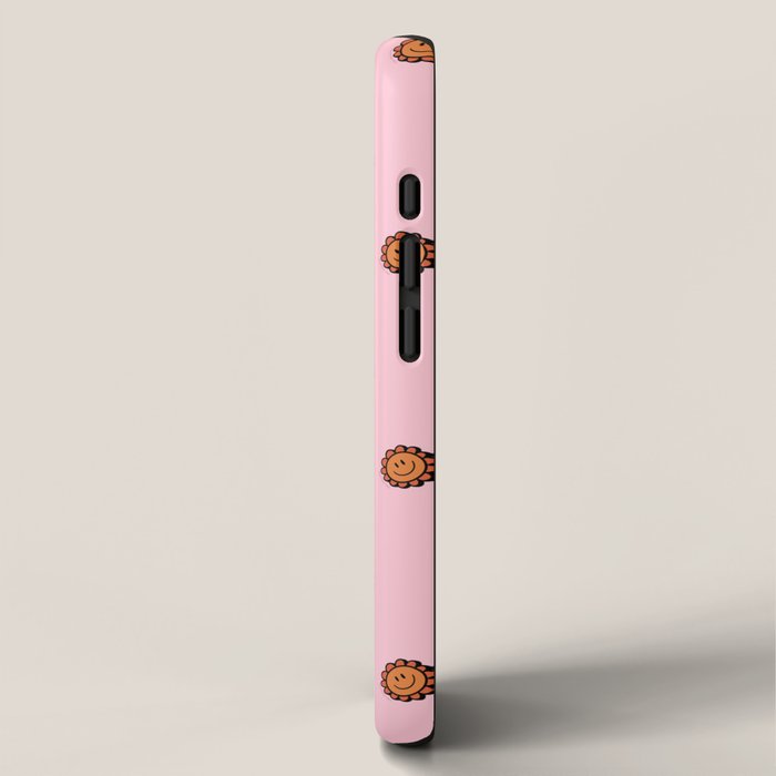 Happy Flowers Print in Pink iPhone Case Gallery Image 2