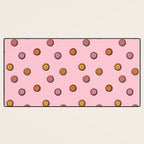 Happy Flowers Print in Pink Desk Mat Gallery Image 3