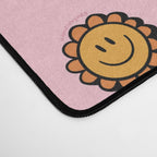 Happy Flowers Print in Pink Desk Mat Gallery Image 4