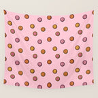 Happy Flowers Print in Pink Wall Tapestry Gallery Image 4