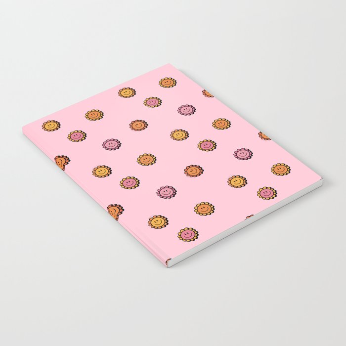 Happy Flowers Print in Pink Notebook Gallery Image 2