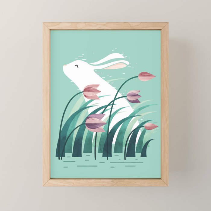 Rabbit, Resting Mini Art Print Gallery Image 1