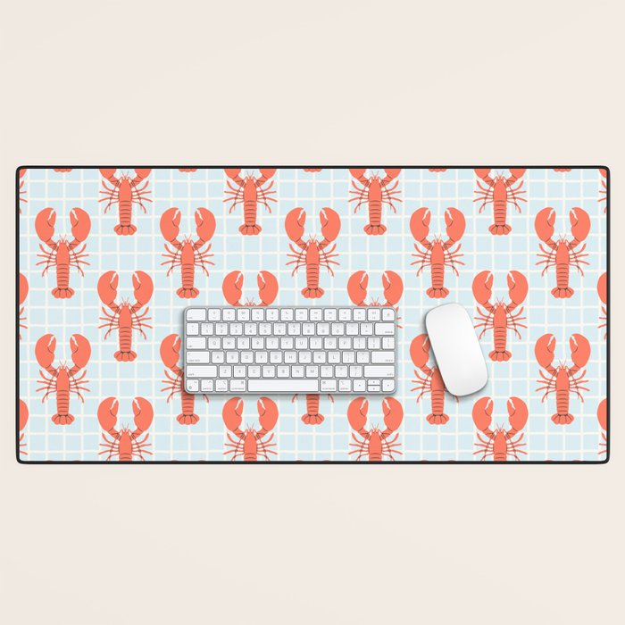 Vintage lobster sea food cartoon pattern Desk Mat Gallery Image 1