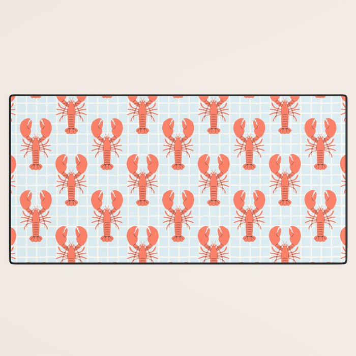 Vintage lobster sea food cartoon pattern Desk Mat Gallery Image 3