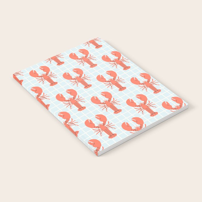 Vintage lobster sea food cartoon pattern Notebook Gallery Image 2