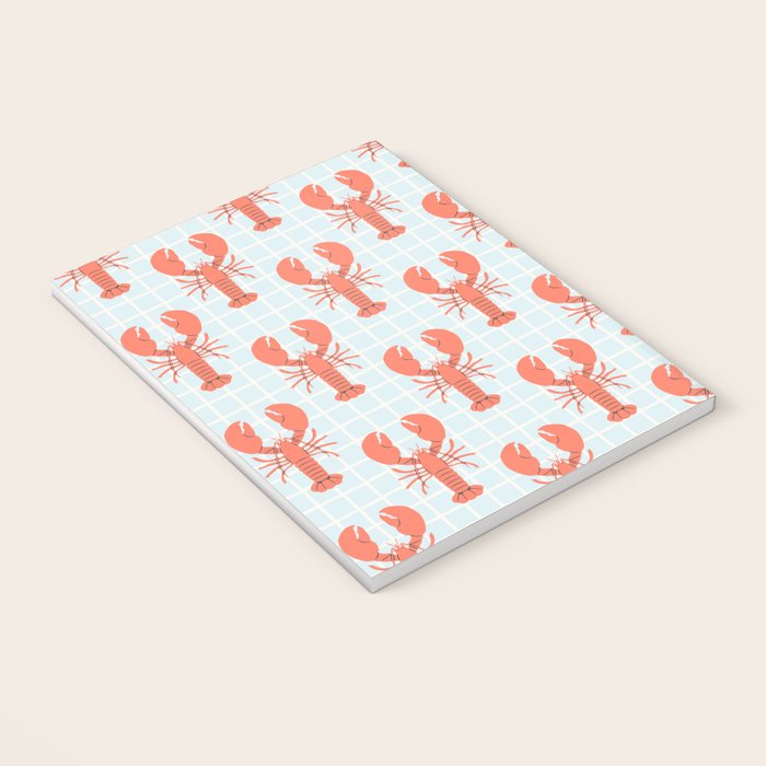 Vintage lobster sea food cartoon pattern Notebook Gallery Image 3