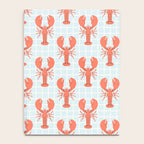 Vintage lobster sea food cartoon pattern Notebook Gallery Image 4