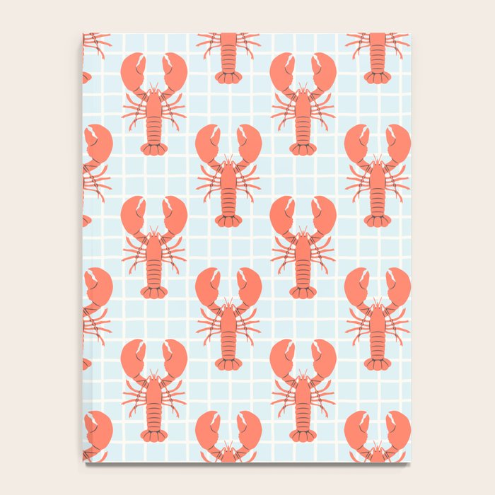 Vintage lobster sea food cartoon pattern Notebook Gallery Image 4