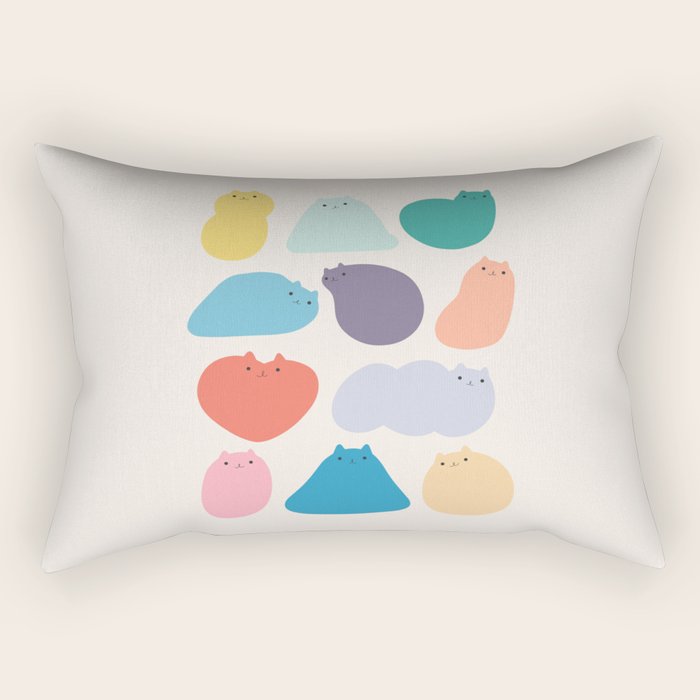 Cat Landscape 168 - Colourful Cats Rectangular Pillow Gallery Image 1