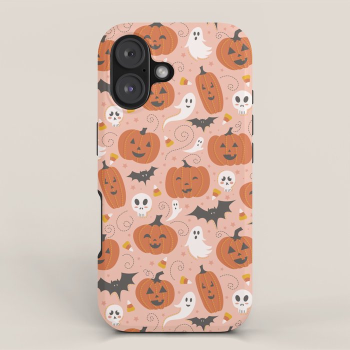 Pumpkin Party on Blush Pink iPhone Case Gallery Image 1
