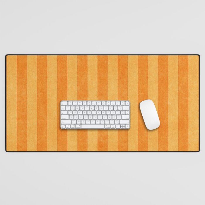 STRIPES - 004 - orange Desk Mat Gallery Image 1