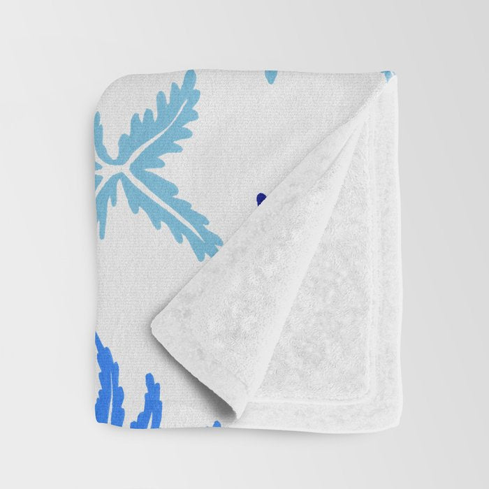 Inked Ferns - Blue Palette Throw Blanket Gallery Image 3