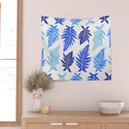 Inked Ferns - Blue Palette Wall Tapestry Gallery Image 2