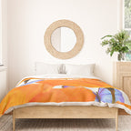 Poppies And Butterflies White Background #decor #society6 #buyart Duvet Cover Gallery Image 3