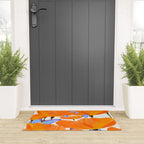 Poppies And Butterflies White Background #decor #society6 #buyart Welcome Mat Gallery Image 3