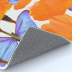 Poppies And Butterflies White Background #decor #society6 #buyart Rug Gallery Image 4