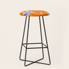Poppies And Butterflies White Background #decor #society6 #buyart Stool Gallery Image 1