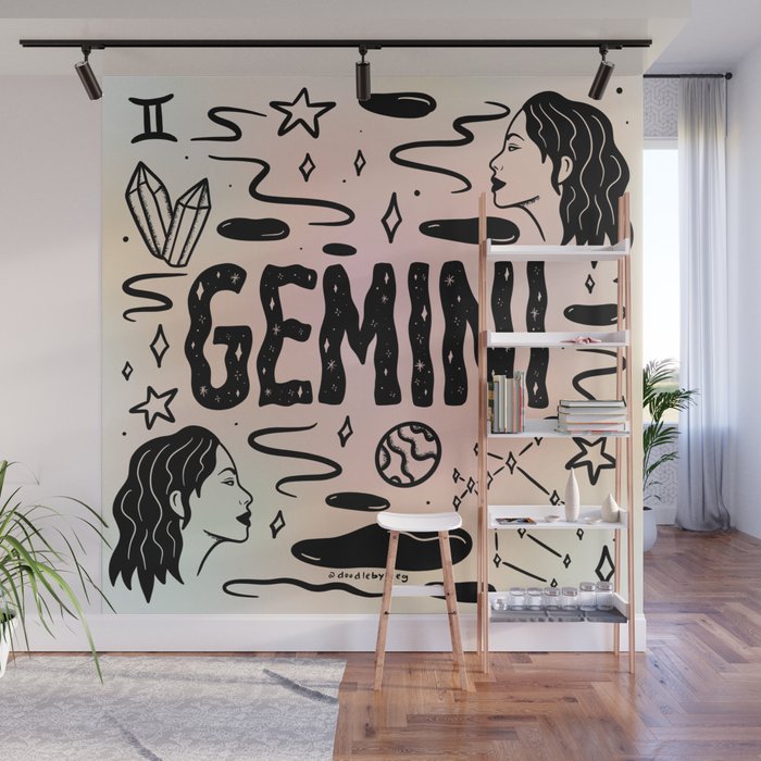 Celestial Gemini Wall Mural Gallery Image 1