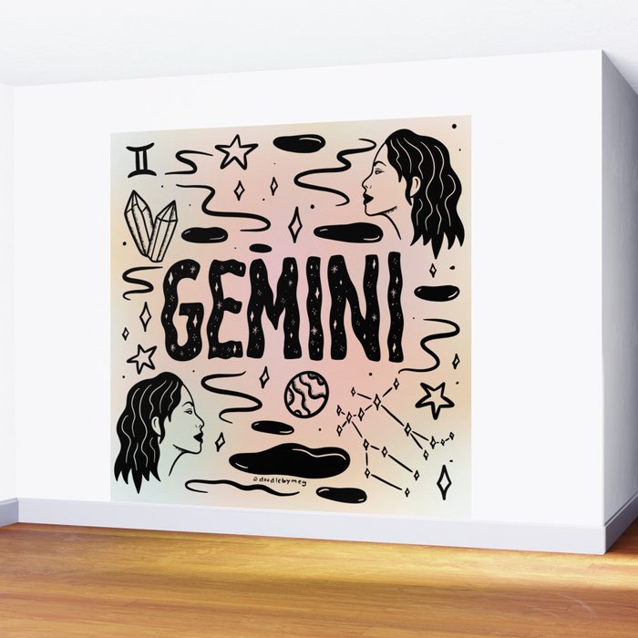 Celestial Gemini Wall Mural Gallery Image 2