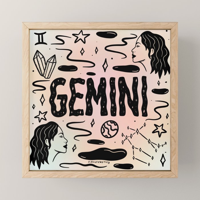 Celestial Gemini Mini Art Print Gallery Image 1