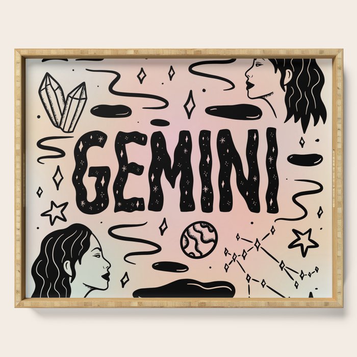 Celestial Gemini Serving Tray Gallery Image 1